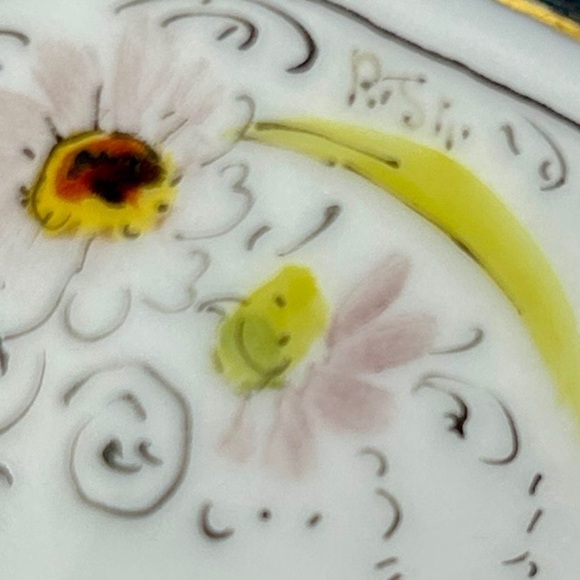 Antique STOUFFER Handpainted UNO Favorite‎ Bavaria Sugar Bowl Daisy w/Platinum - Picture 8 of 8